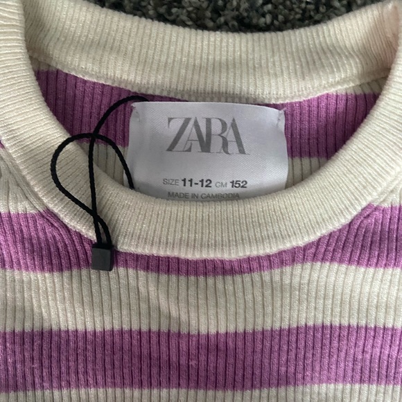 Zara Kids Ribbed Knit Sweater in lilac and white - Picture 2 of 6